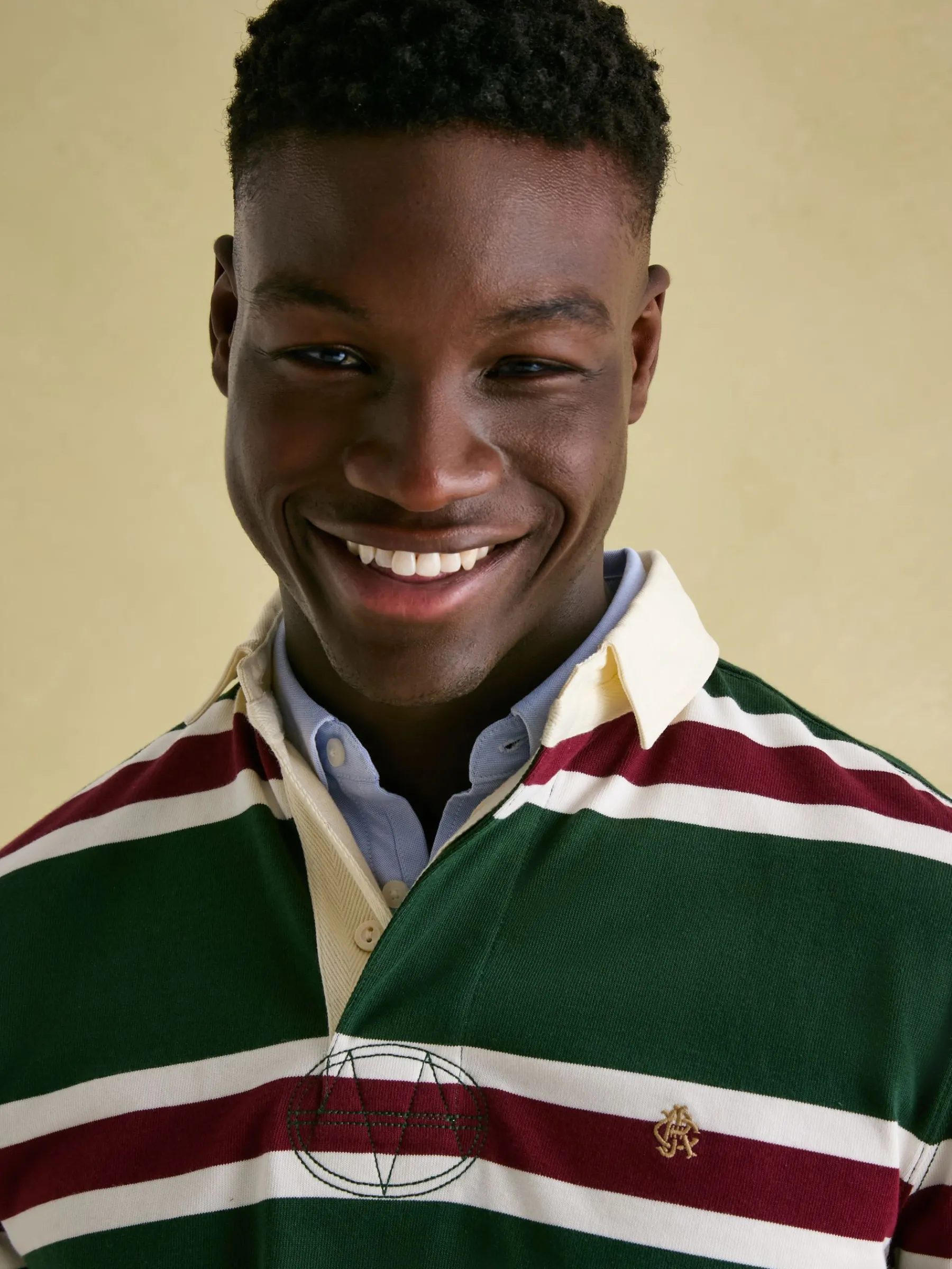 Onside Green & Red Striped Rugby Shirt<Joules Sale