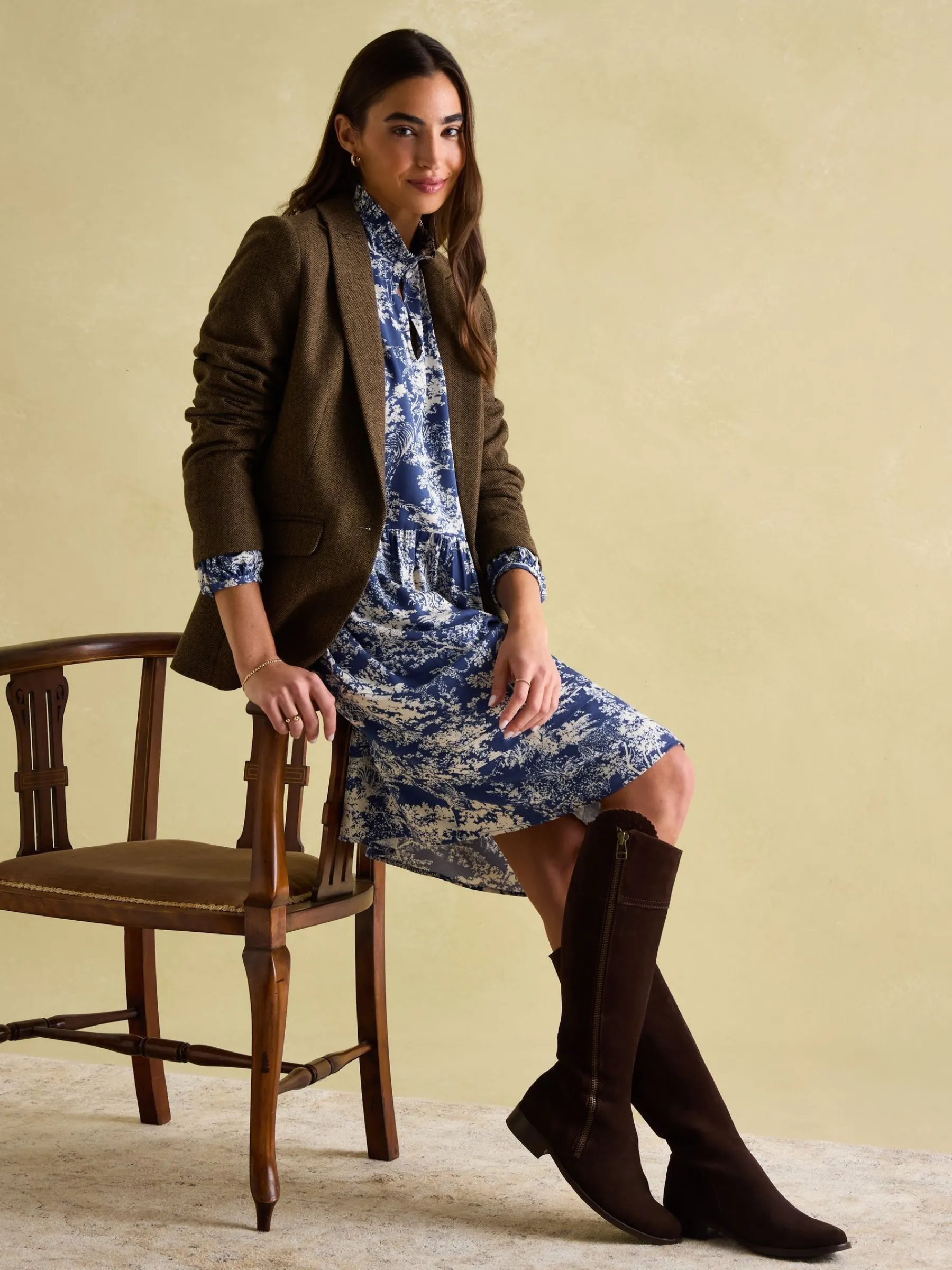 Petunia Frill Neck Dress<Joules Best