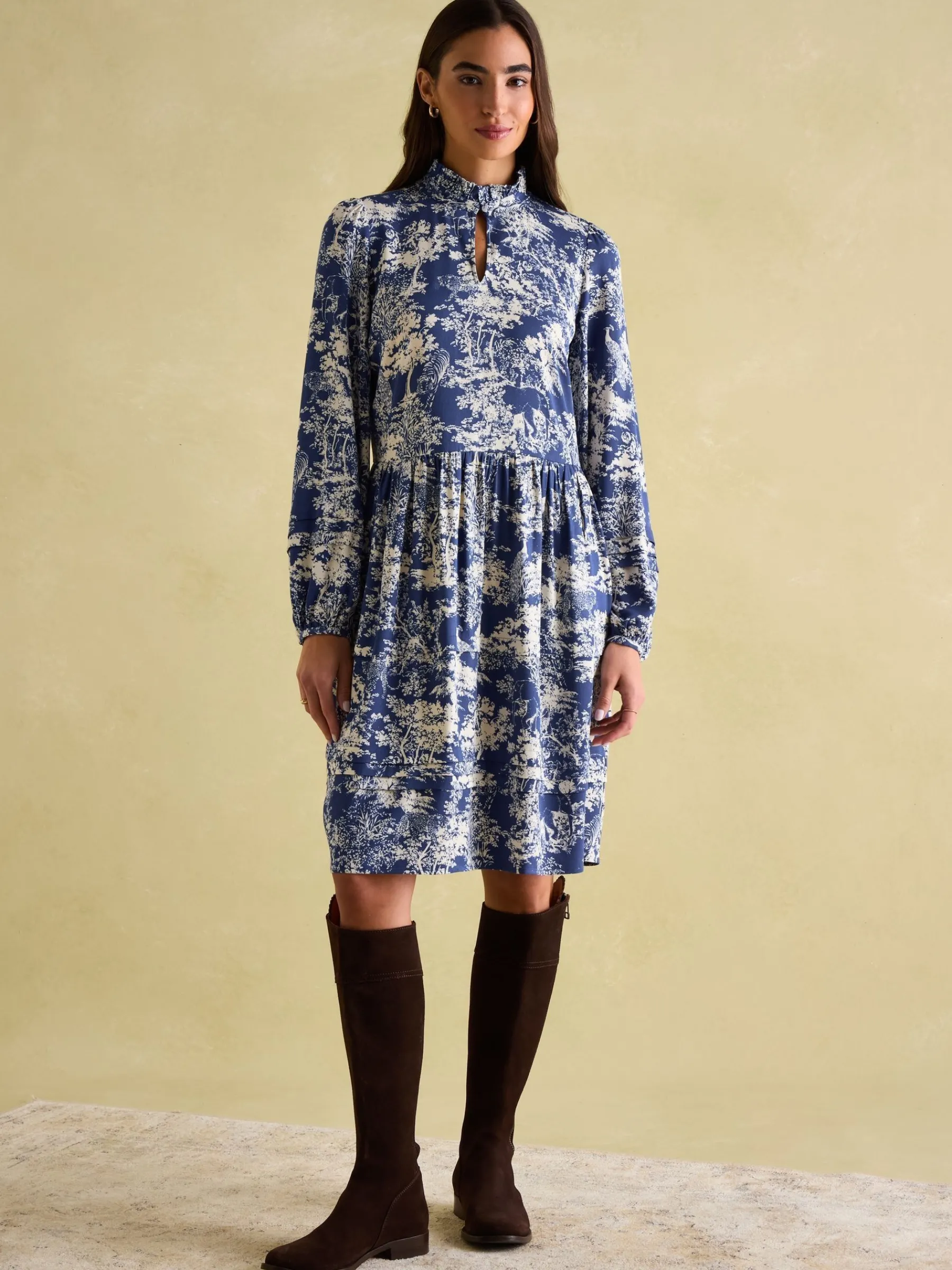 Petunia Frill Neck Dress<Joules Best