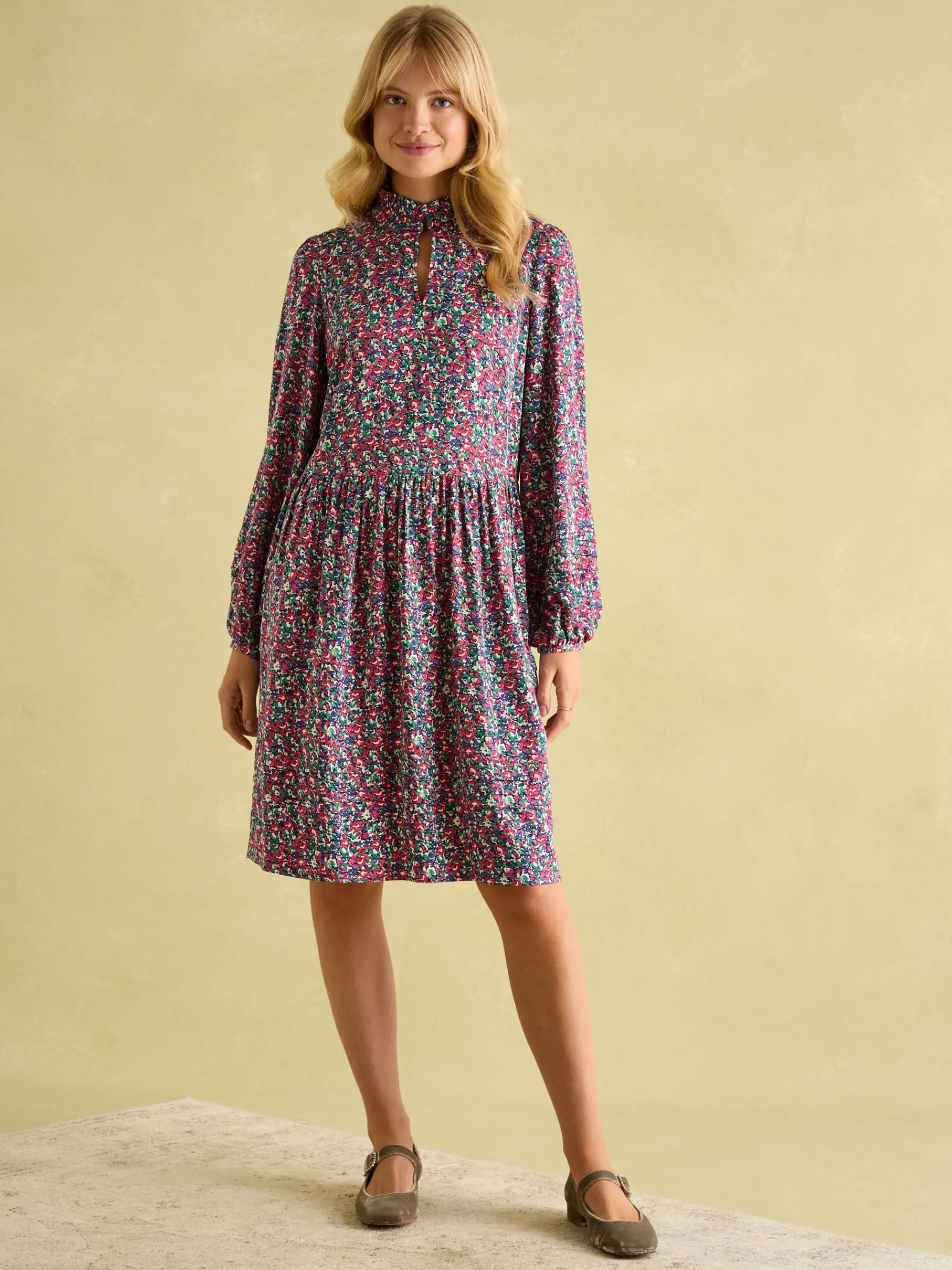 Petunia Frill Neck Dress<Joules Clearance
