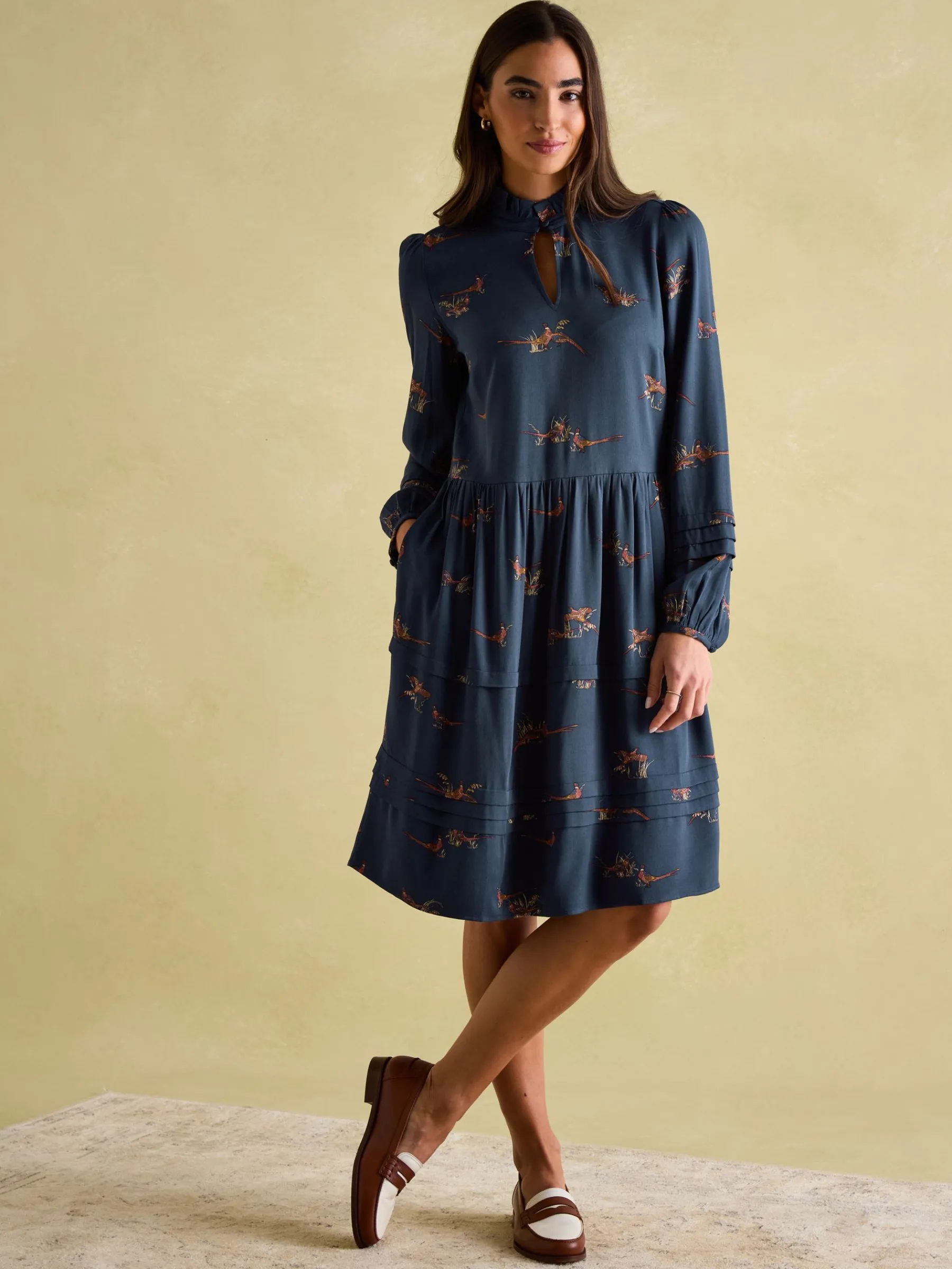 Petunia Frill Neck Dress<Joules New