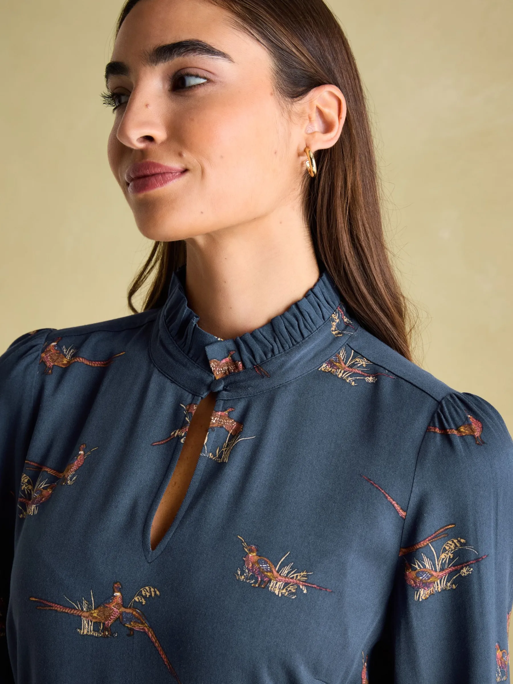 Petunia Frill Neck Dress<Joules New