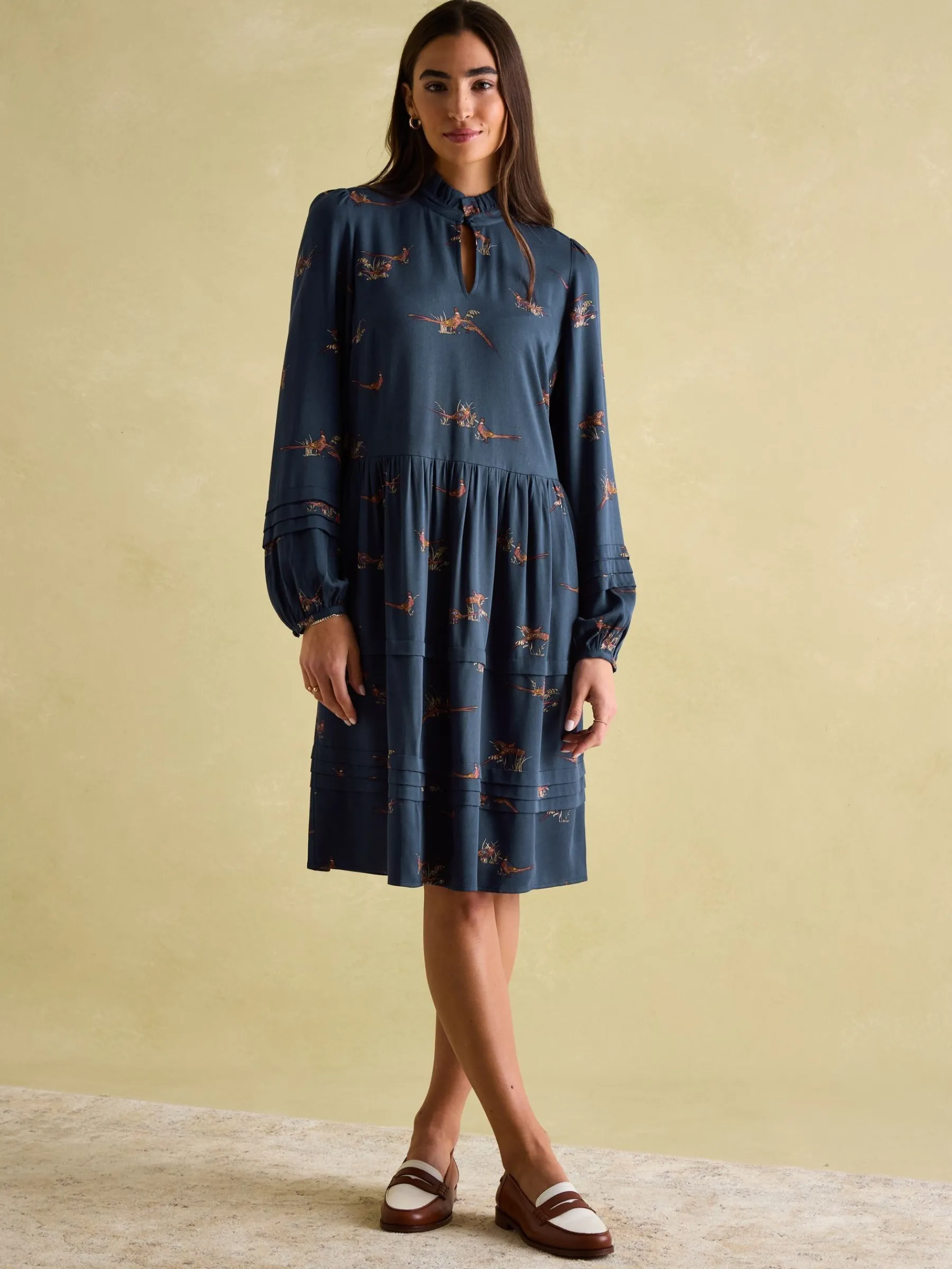 Petunia Frill Neck Dress<Joules New