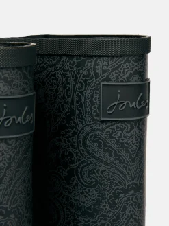 Printed Black Paisley Adjustable Tall Wellies<Joules Clearance