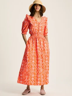 Rosalie V-Neck Frill Dress<Joules Sale