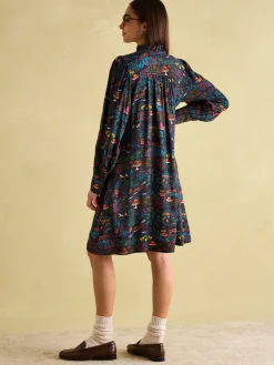 Rosette Printed Dress with Pie Crust Neck<Joules Online