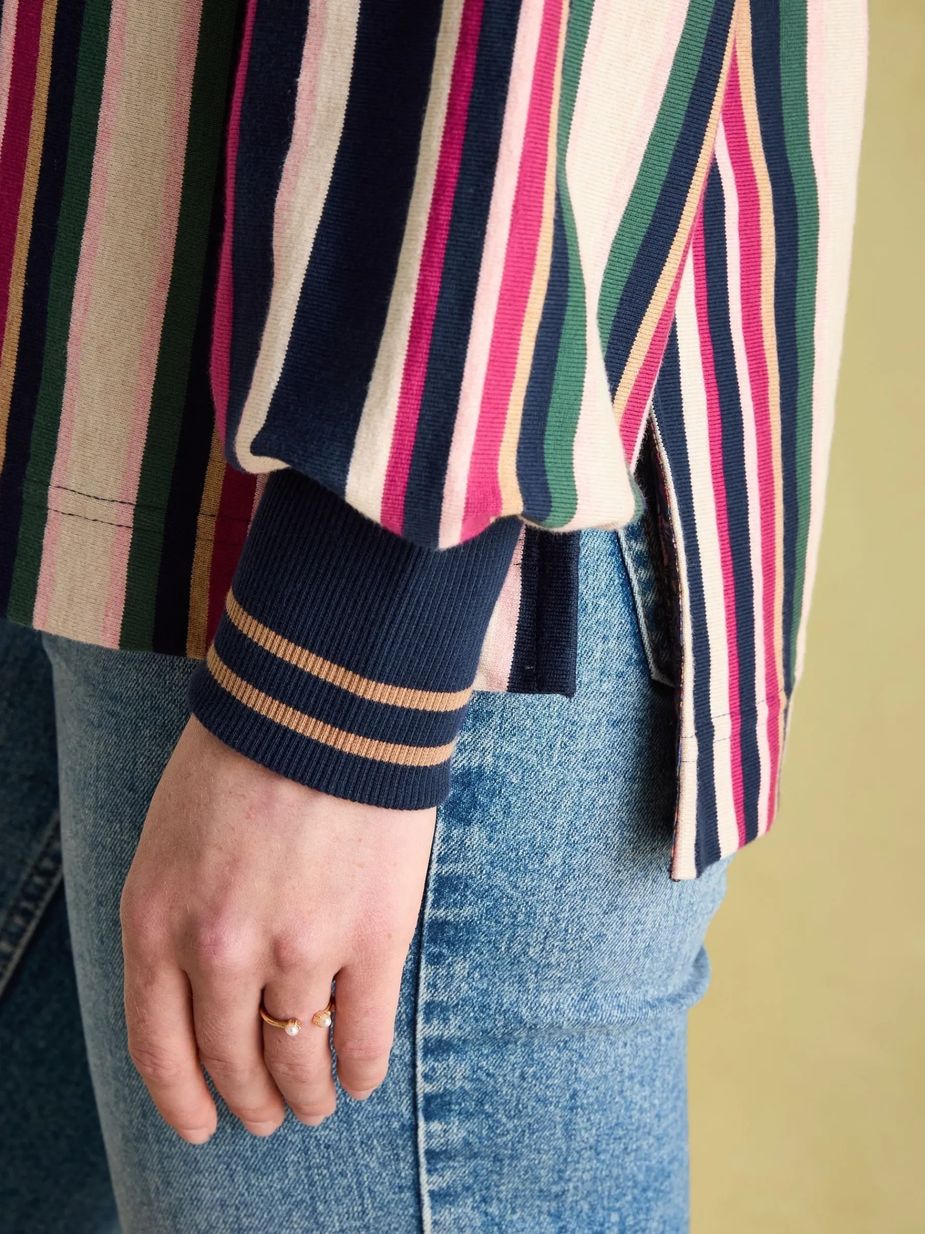 Sammie Multi Striped Heavyweight Cotton Rugby Shirt<Joules Hot