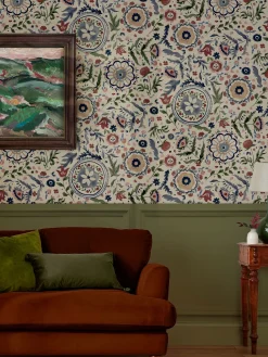 Festival Flowers Antique 10M Wallpaper<Joules Online