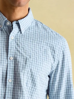 Abbott Blue Checked Cotton Poplin Shirt<Joules Hot