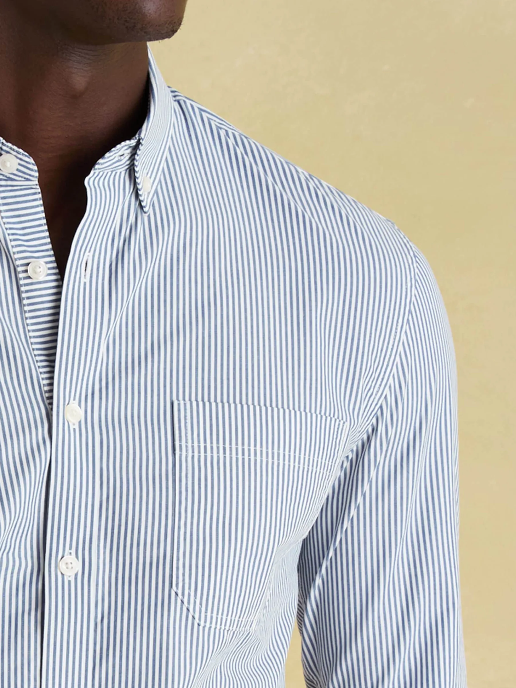 Abbott Blue Pinstriped Cotton Poplin Shirt<Joules Sale