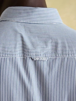 Abbott Blue Pinstriped Cotton Poplin Shirt<Joules Sale