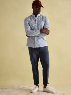 Abbott Blue Pinstriped Cotton Poplin Shirt<Joules Sale