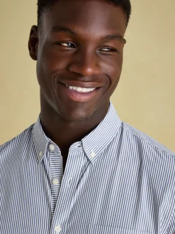 Abbott Blue Pinstriped Cotton Poplin Shirt<Joules Sale