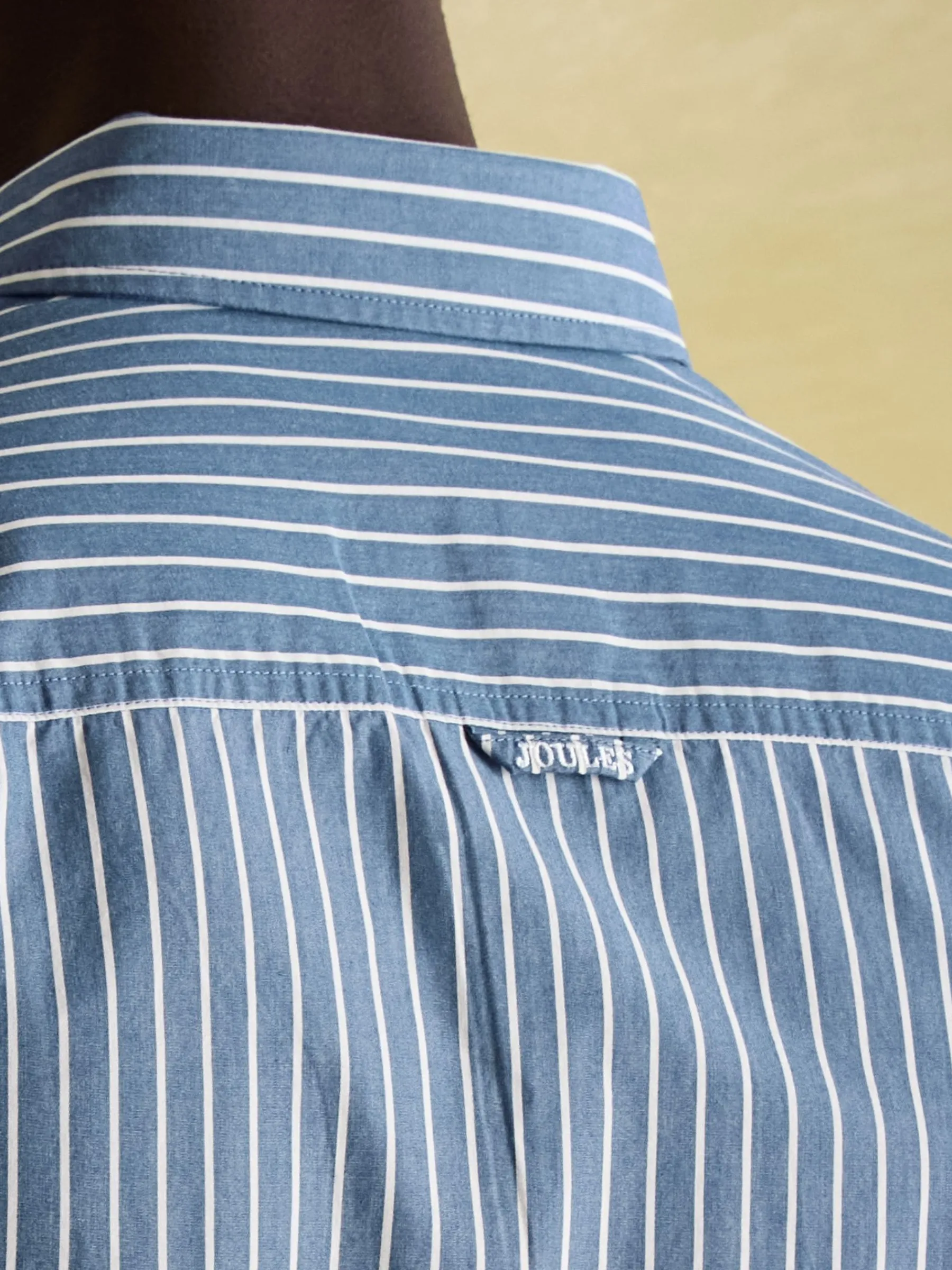 Abbott Blue Striped Cotton Poplin Shirt<Joules New