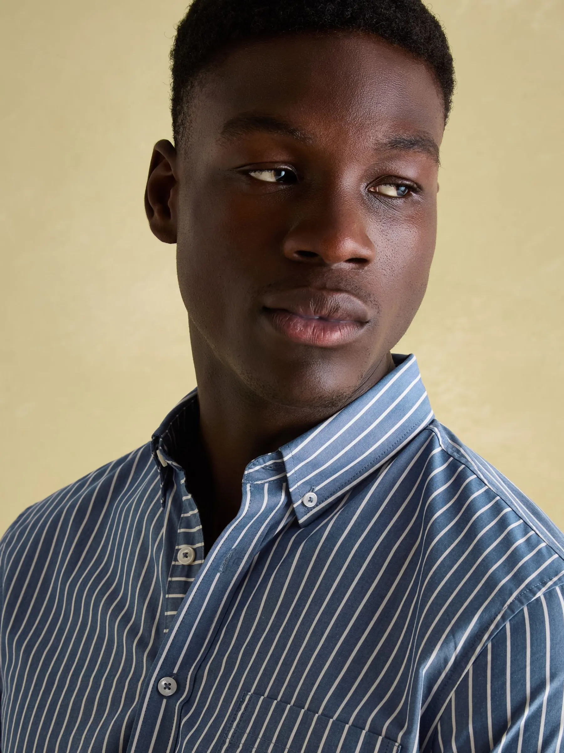 Abbott Blue Striped Cotton Poplin Shirt<Joules New