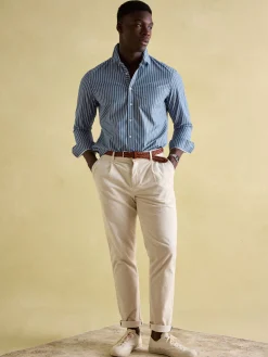 Abbott Blue Striped Cotton Poplin Shirt<Joules New