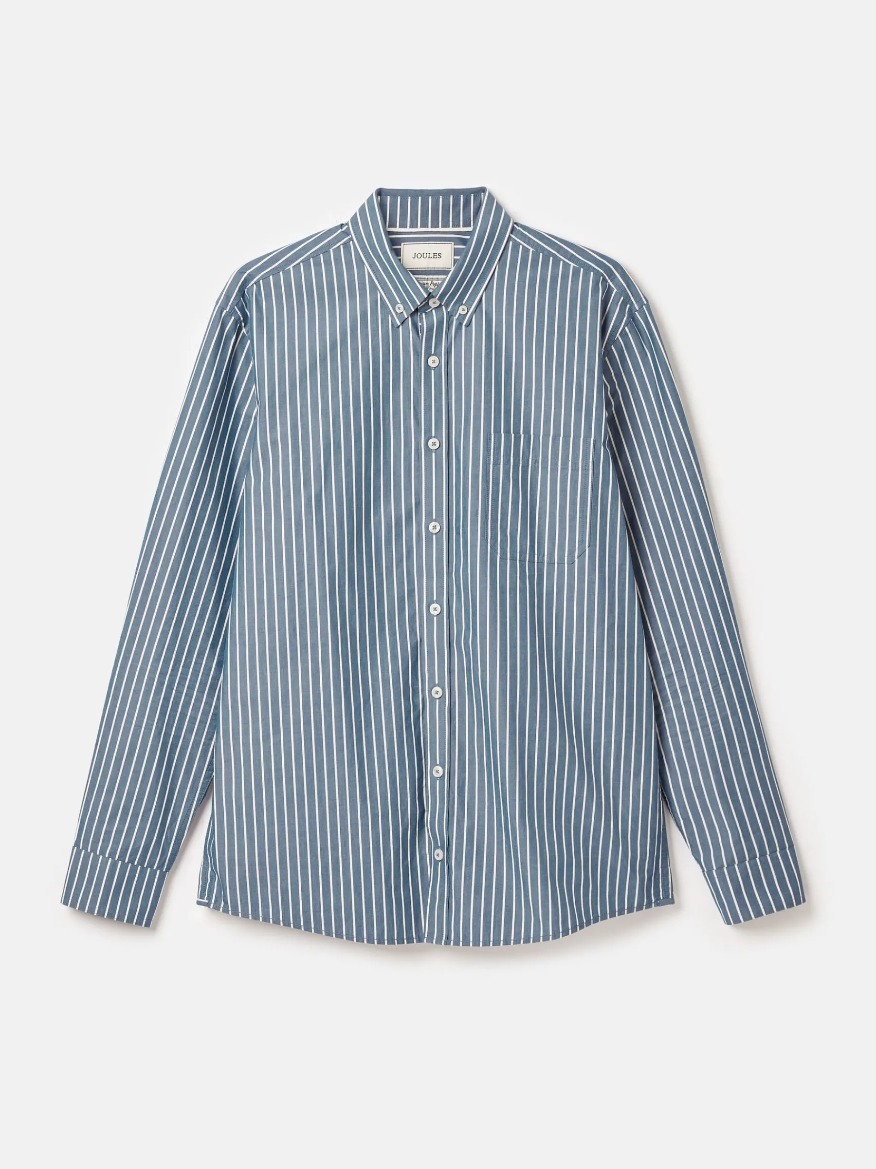 Abbott Blue Striped Cotton Poplin Shirt<Joules New