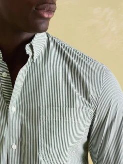 Abbott Green Pinstriped Cotton Poplin Shirt<Joules Discount
