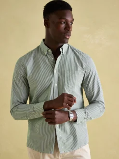 Abbott Green Pinstriped Cotton Poplin Shirt<Joules Discount
