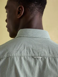 Abbott Green Pinstriped Cotton Poplin Shirt<Joules Discount
