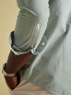 Abbott Green Pinstriped Cotton Poplin Shirt<Joules Discount