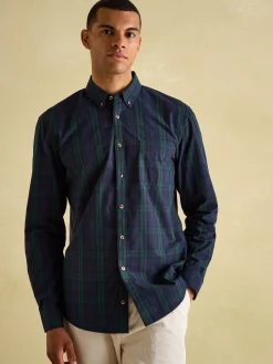 Abbott Navy Blue Checked Cotton Poplin Shirt<Joules Best