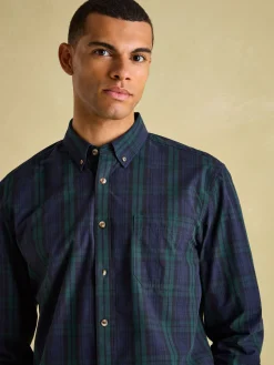 Abbott Navy Blue Checked Cotton Poplin Shirt<Joules Best