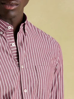 Abbott Red Striped Cotton Poplin Shirt<Joules Online