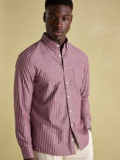 Abbott Red Striped Cotton Poplin Shirt<Joules Online