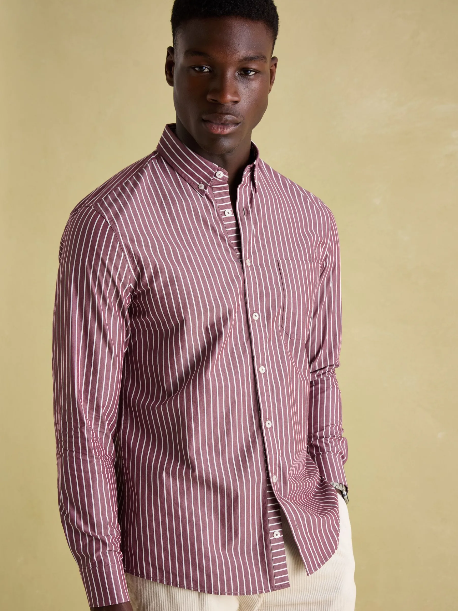 Abbott Red Striped Cotton Poplin Shirt<Joules Online