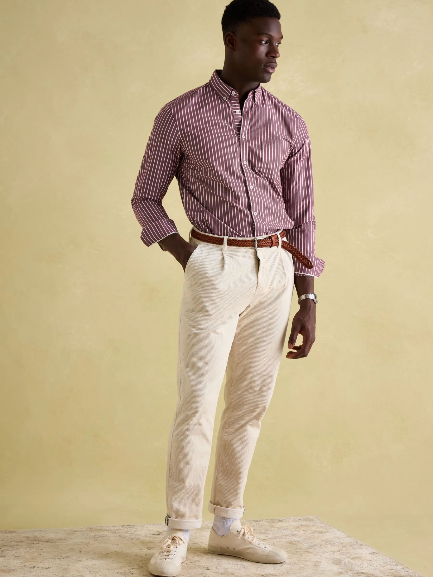 Abbott Red Striped Cotton Poplin Shirt<Joules Online