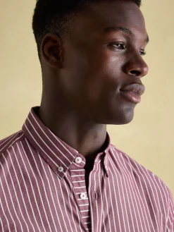 Abbott Red Striped Cotton Poplin Shirt<Joules Online