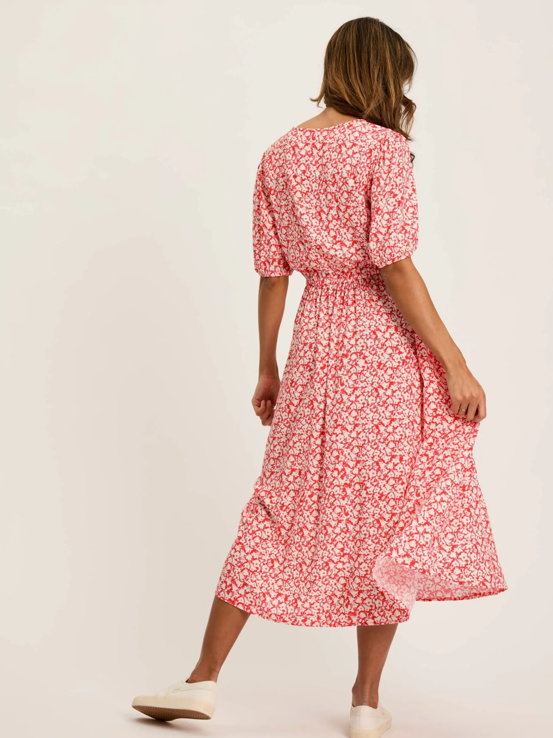 Adele Floral Button Down Midi Dress with Slit<Joules Sale
