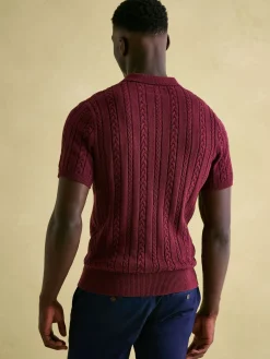 Adlington Cable Knitted Polo Shirt<Joules Clearance