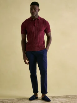 Adlington Cable Knitted Polo Shirt<Joules Clearance