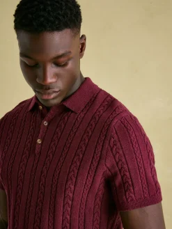 Adlington Cable Knitted Polo Shirt<Joules Clearance