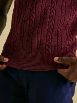 Adlington Cable Knitted Polo Shirt<Joules Clearance