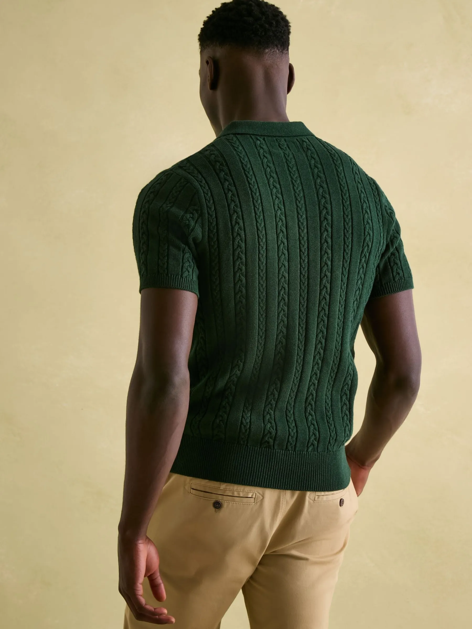 Adlington Cable Knitted Polo Shirt<Joules New