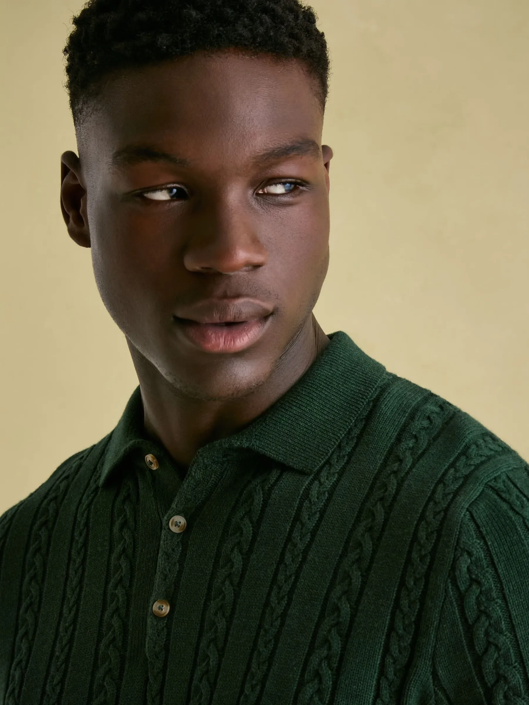 Adlington Cable Knitted Polo Shirt<Joules New