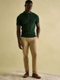 Adlington Cable Knitted Polo Shirt<Joules New