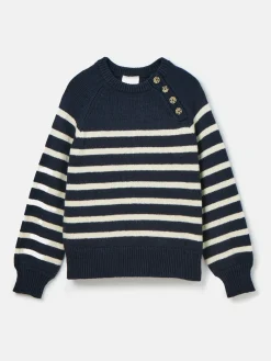 Agnes Striped Button Neck Jumper<Joules Hot