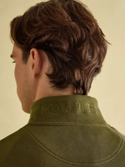 Alistair Khaki Green Quarter Zip Cotton Sweatshirt<Joules
