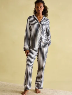 Alma Navy & White Striped Pyjama Set<Joules Clearance