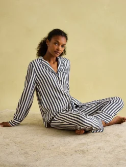 Alma Navy & White Striped Pyjama Set<Joules Clearance