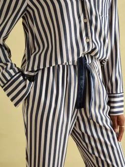 Alma Navy & White Striped Pyjama Set<Joules Clearance