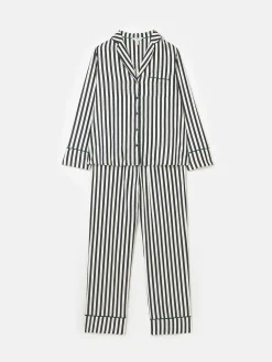 Alma Navy & White Striped Pyjama Set<Joules Clearance