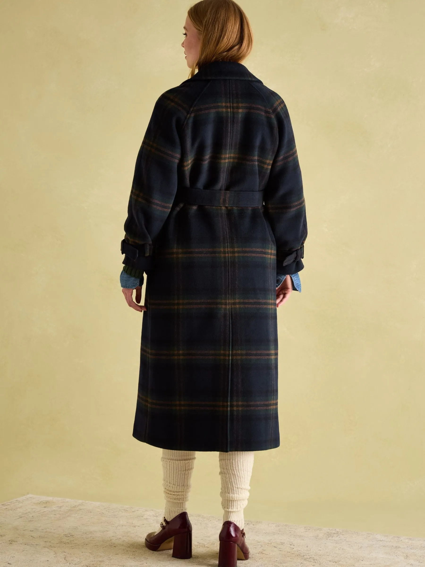 Amberley Longline Wool Blend Coat with Belt<Joules Clearance