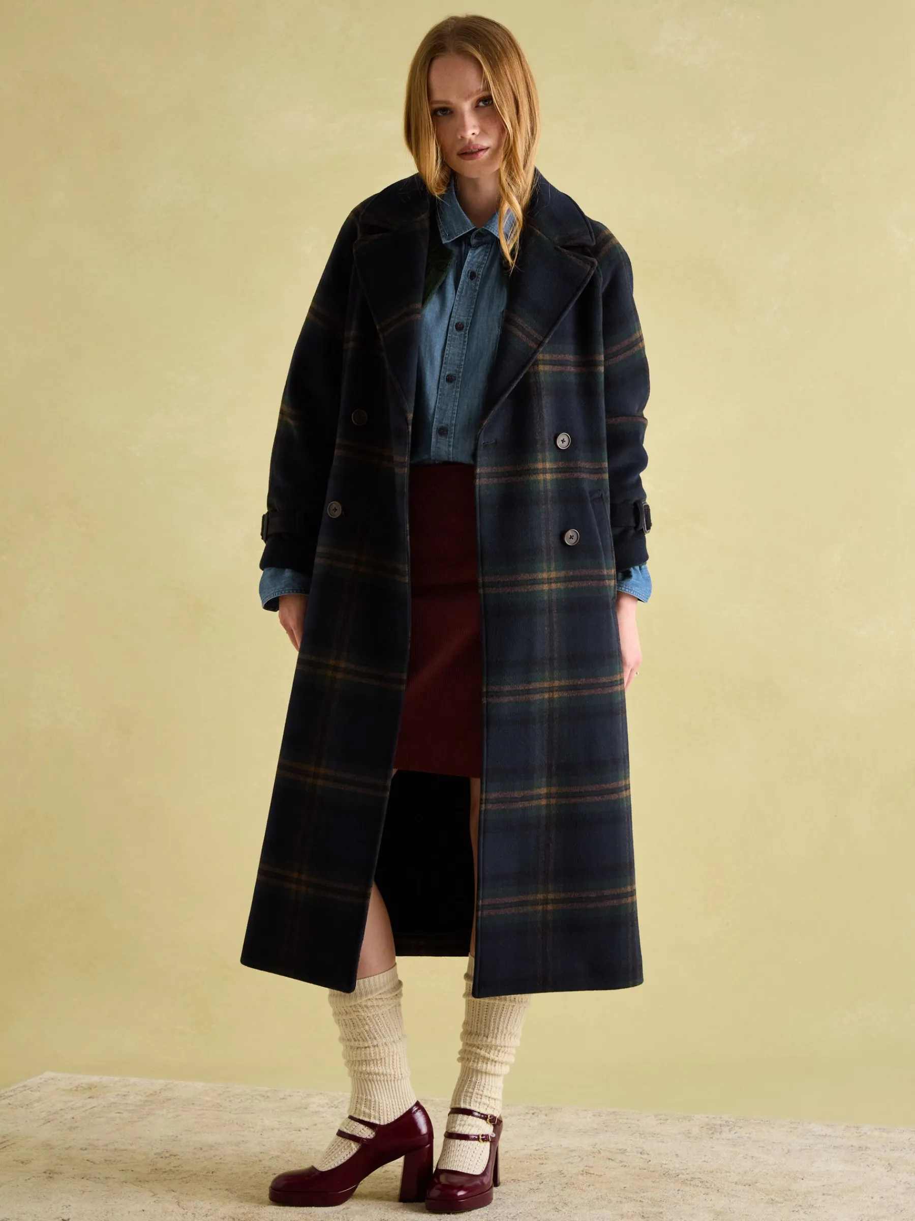 Amberley Longline Wool Blend Coat with Belt<Joules Clearance