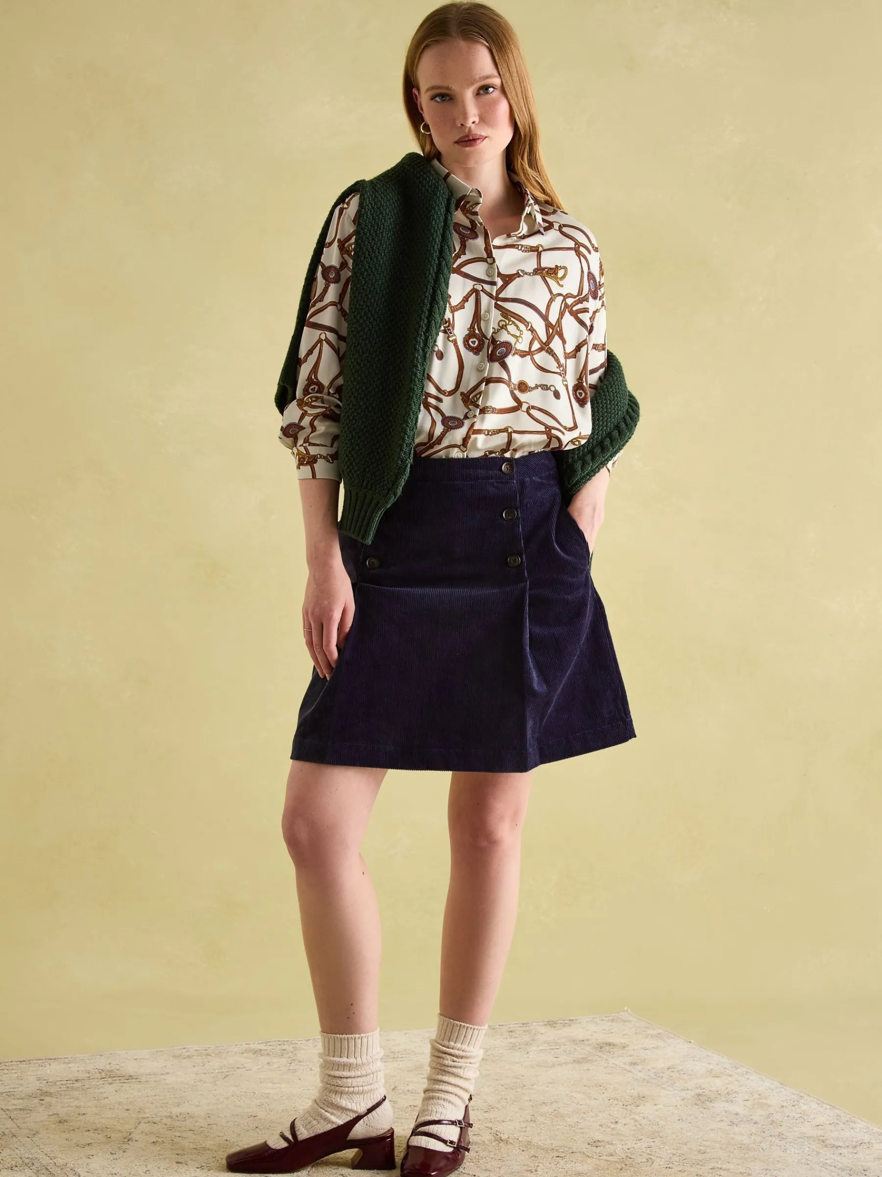Amilla Cream Multi Satin Shirt<Joules Clearance