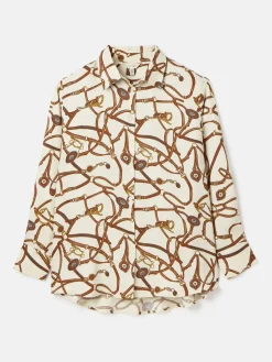 Amilla Cream Multi Satin Shirt<Joules Clearance